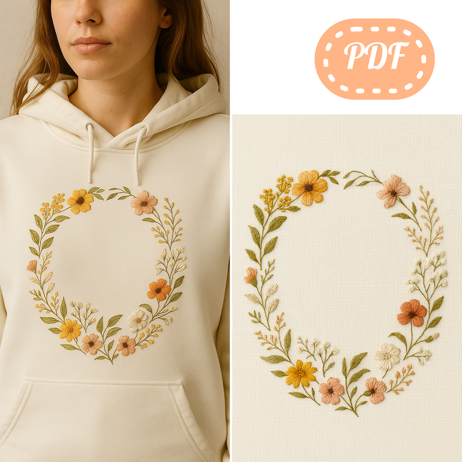 &quot;Forest watercolor&quot; embroidery pattern - 20, 26 cm