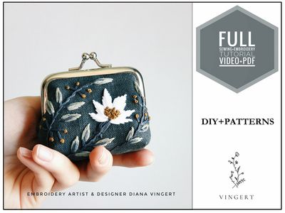 &quot;Gray pouch&quot; - pdf pattern + video tutorial - DIY