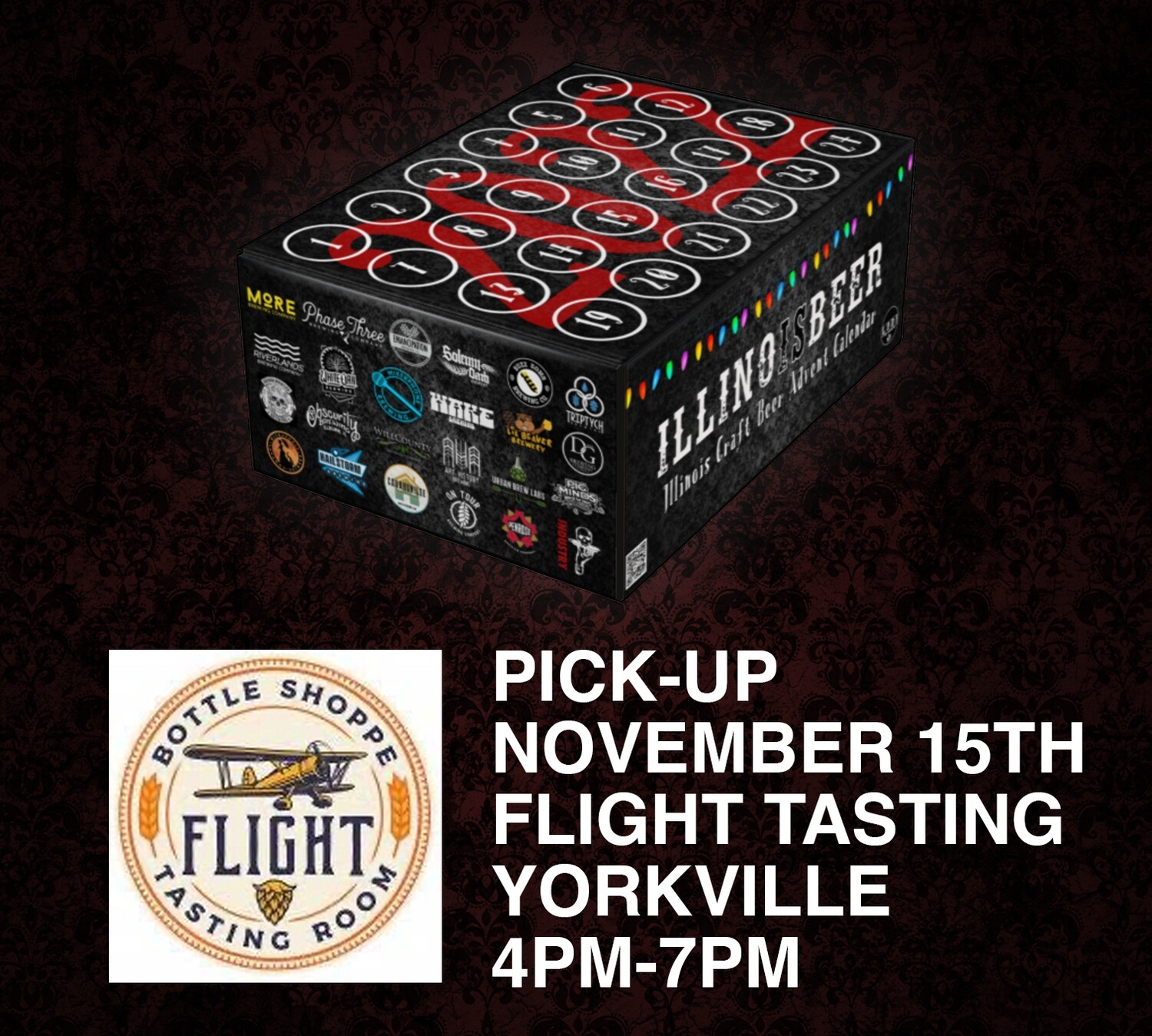 Pick Up 11/15 Yorkville IL (Flight Bottle Shop) - 4PM to 7PM ILLINOISBEER Craft Beer Advent Calendar