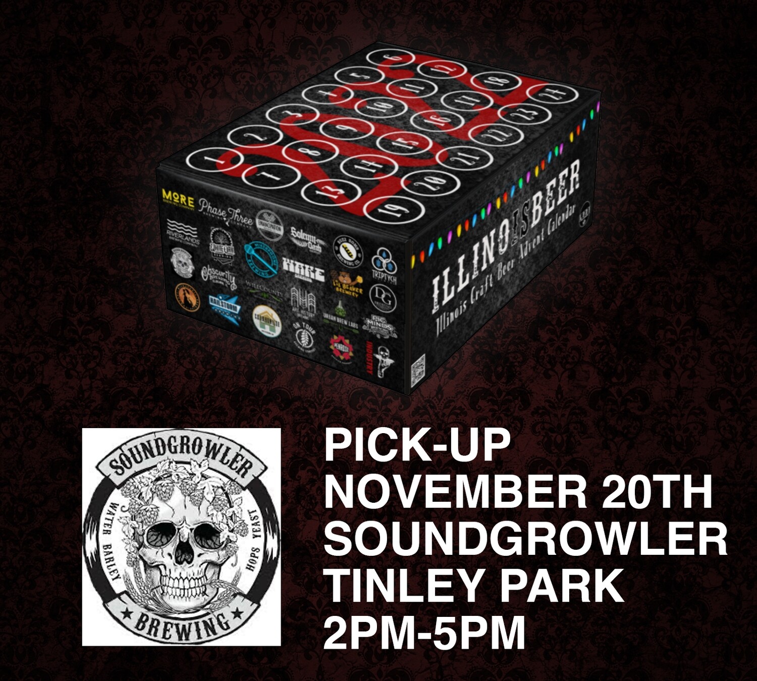 Pick Up 11/20 Tinley Park IL (Soundgrowler) - 2PM to 5PM ILLINOISBEER Craft Beer Advent Calendar