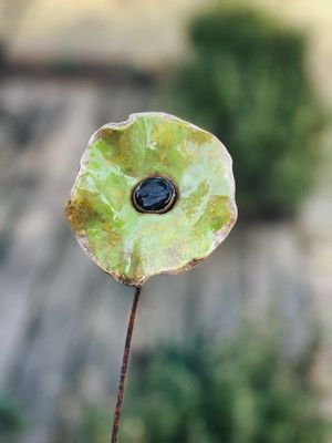 Groen - keramieken bloem
