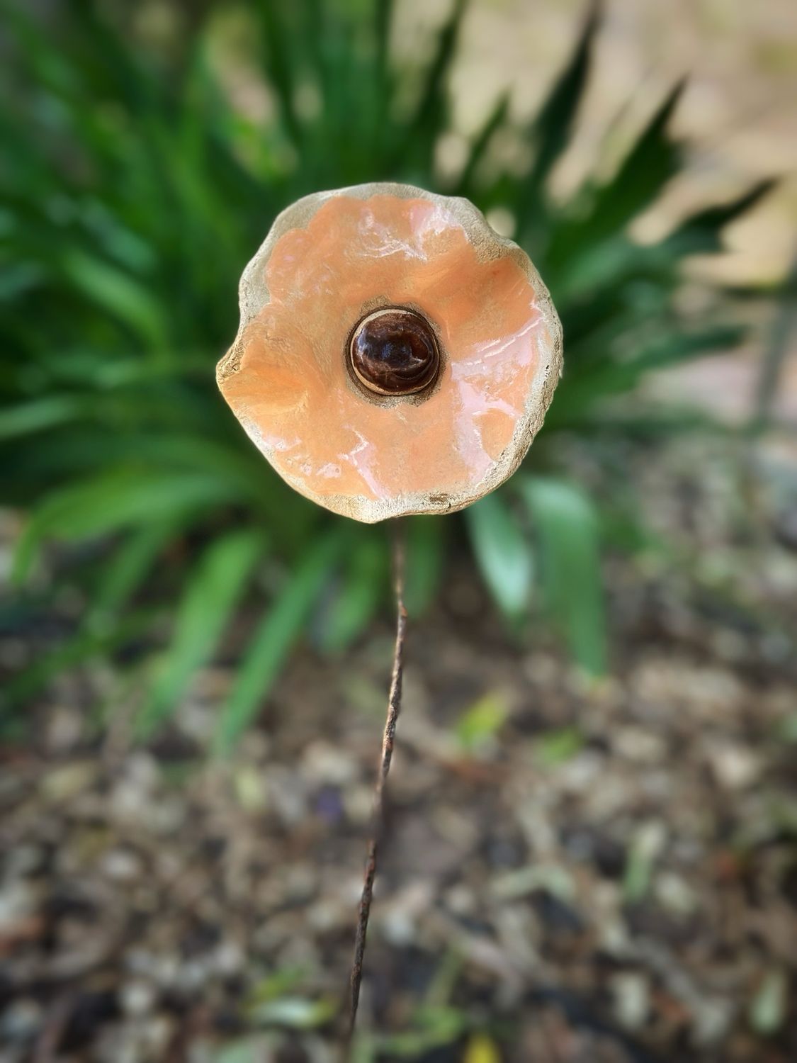 Zalmroze - keramieken bloem