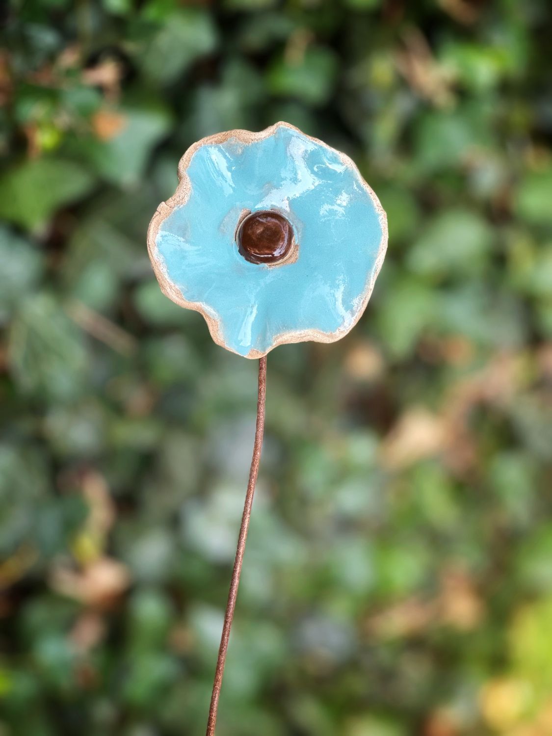 Blauw - keramieken bloem