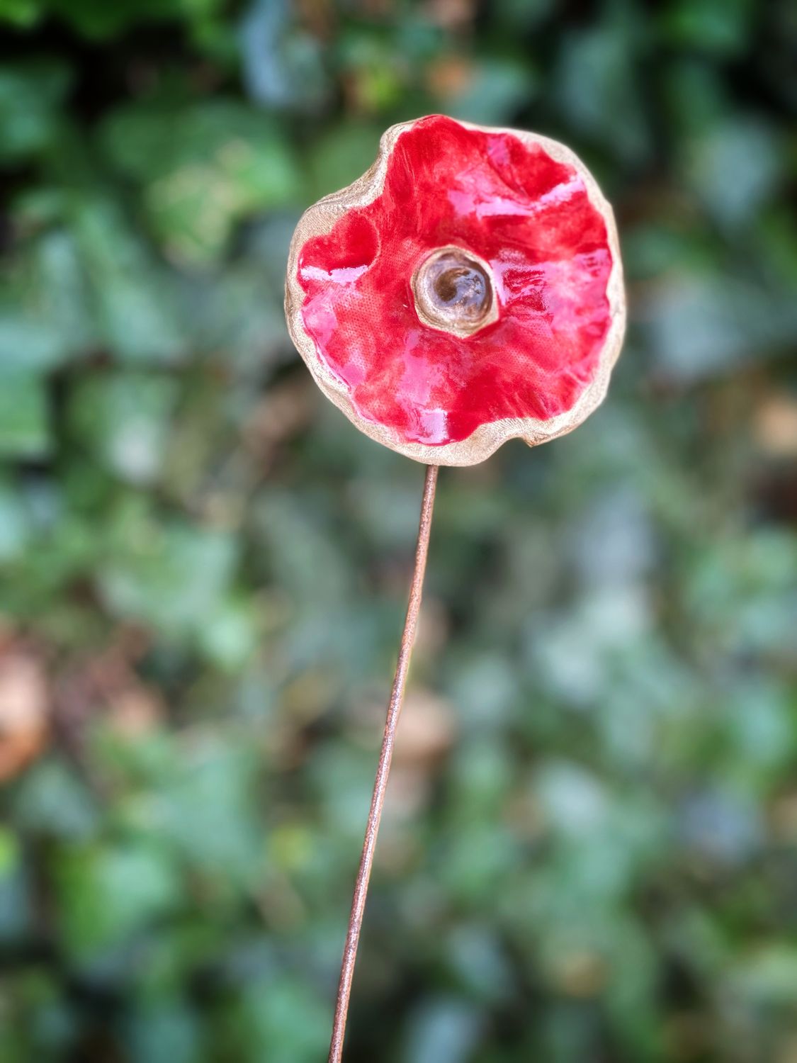 Rood - keramieken bloem