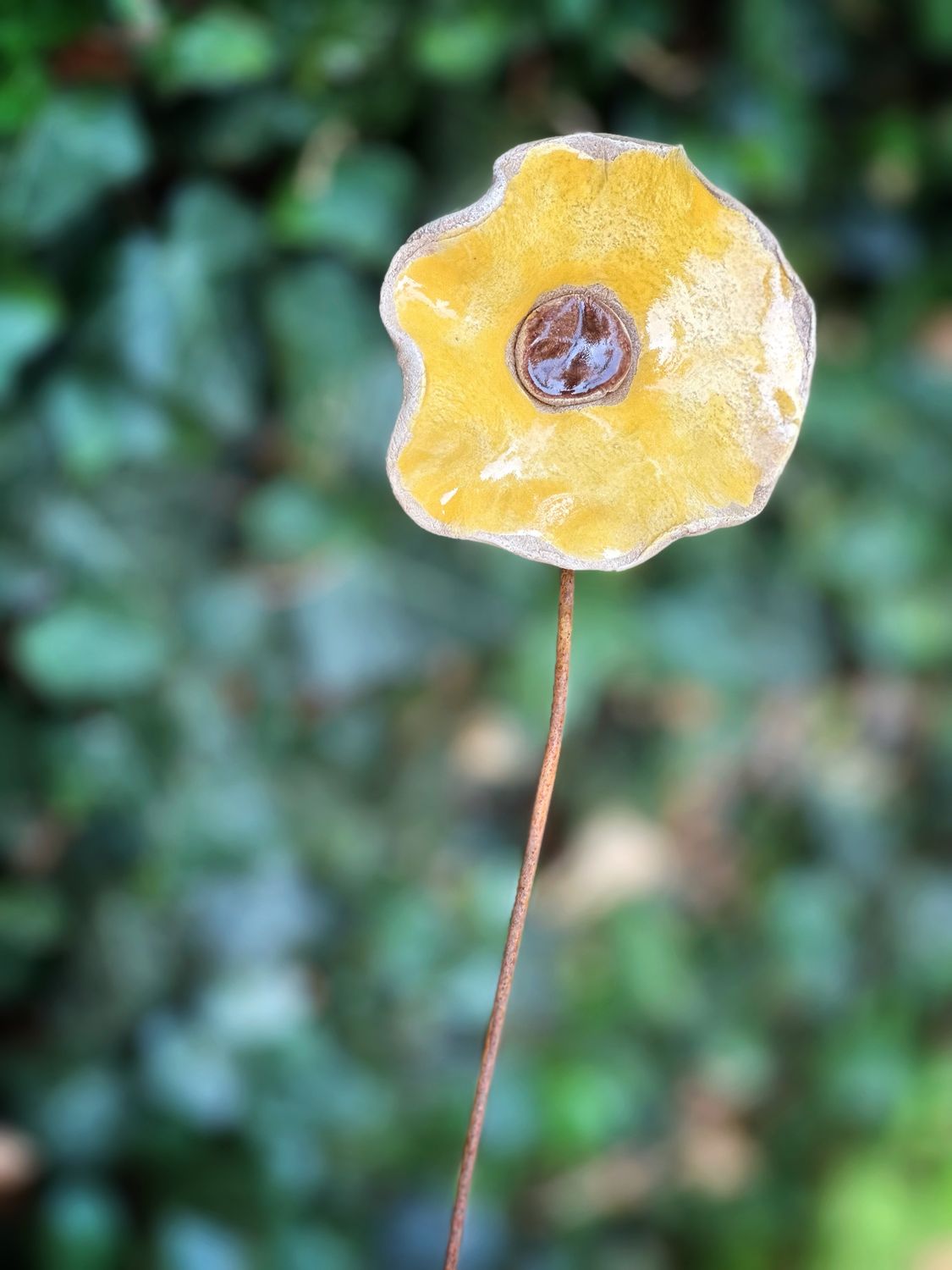 Geel - keramieken bloem