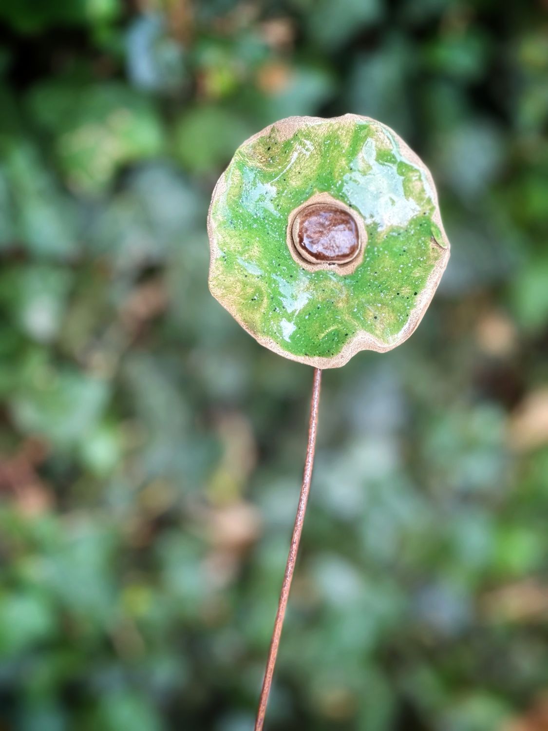 Groen - keramieken bloem