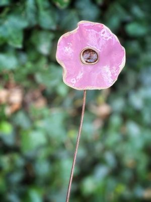 Lichtpaars/roze - keramieken bloem