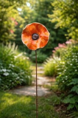 Oranje - keramieken bloem