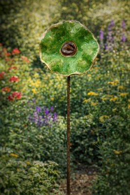 Groen - keramieken bloem