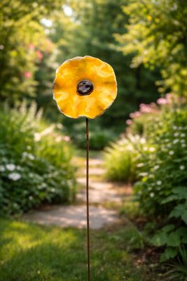 Geel - keramieken bloem