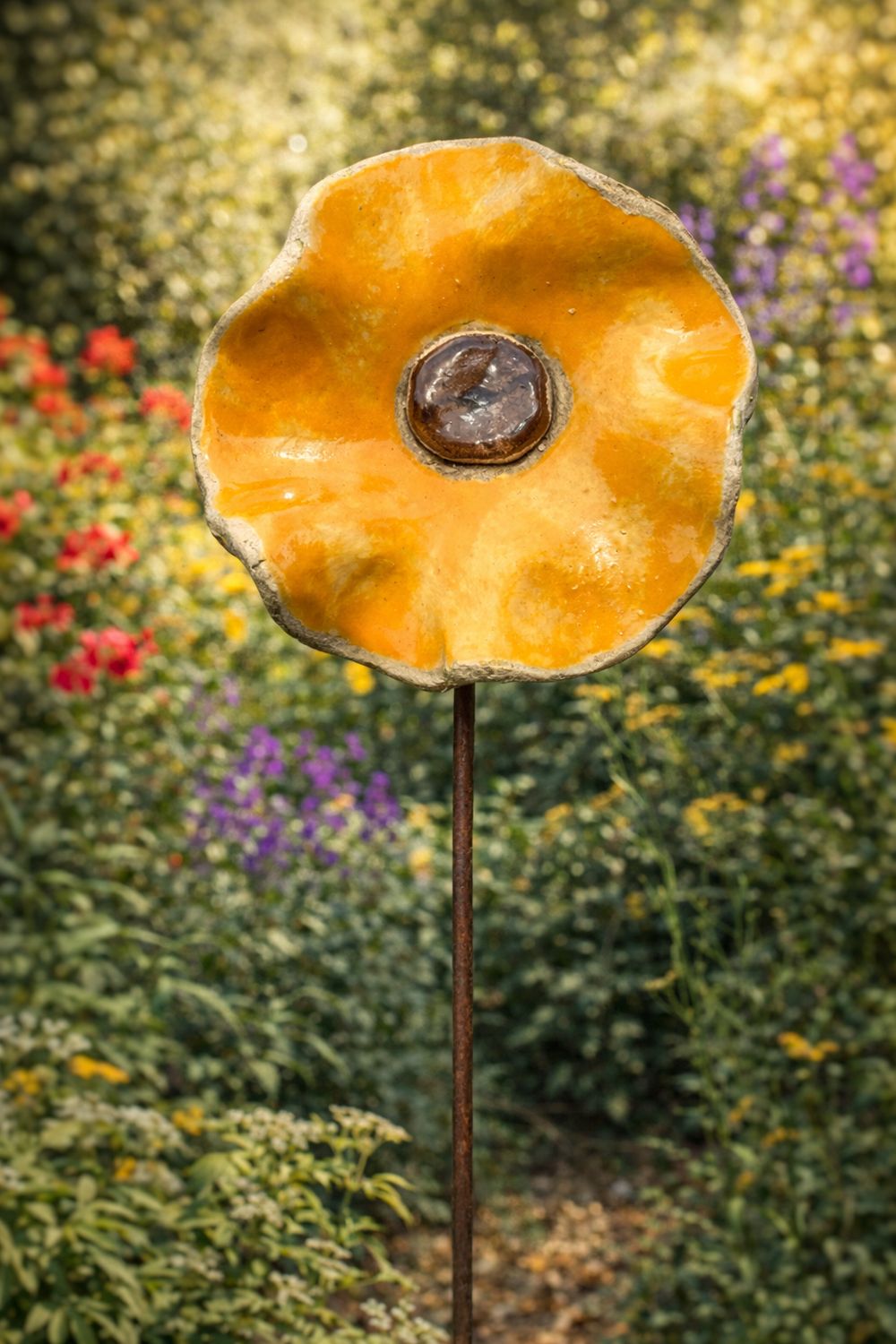 Geel - keramieken bloem