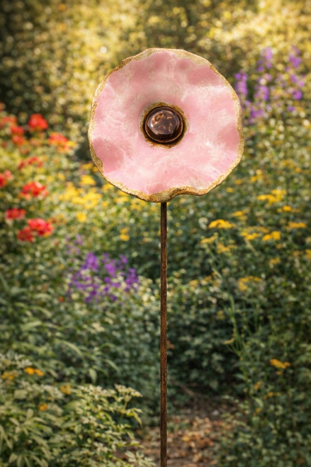 Roze - keramieken bloem