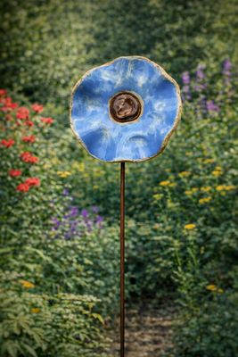 Korenbloem blauw - keramieken bloem