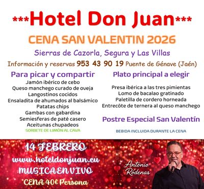CENA ESPECIAL SAN VALENTÍN 14 FEBRERO 2026 + MUSICA EN VIVO