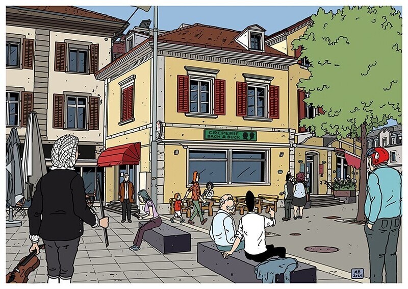 Set de 18 cartes postales Gare aux commerces