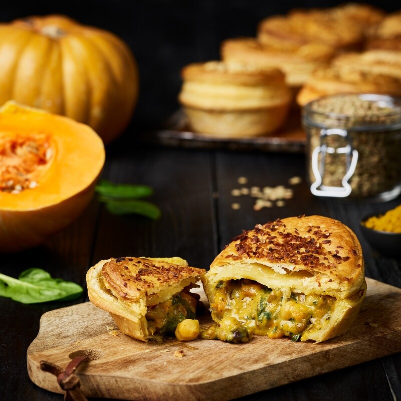 6 x Vegan Curried Vegetable Pies