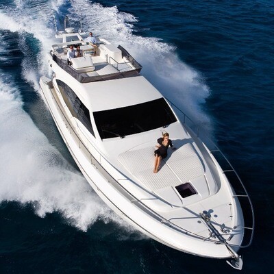 2 hour private boat trip Ferretti 592 Ayia Napa Protaras