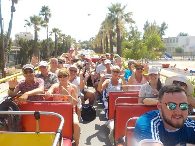 Original Red Bus Villages and Divided Line Tour Open Top bus from Ayia Napa Protaras