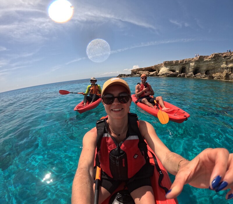 Kayaking 3 hour Private Trip Cape Greco Caves from Larnaca