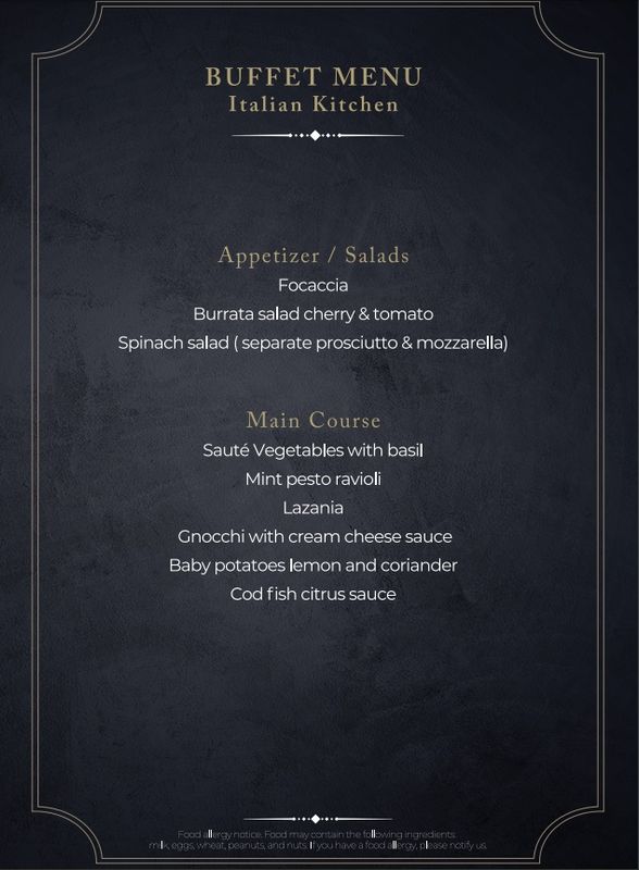 Private Catering Ayia Napa Protaras Italian Menu