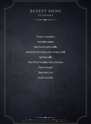 Private Catering Ayia Napa Protaras Oriental Buffet Menu
