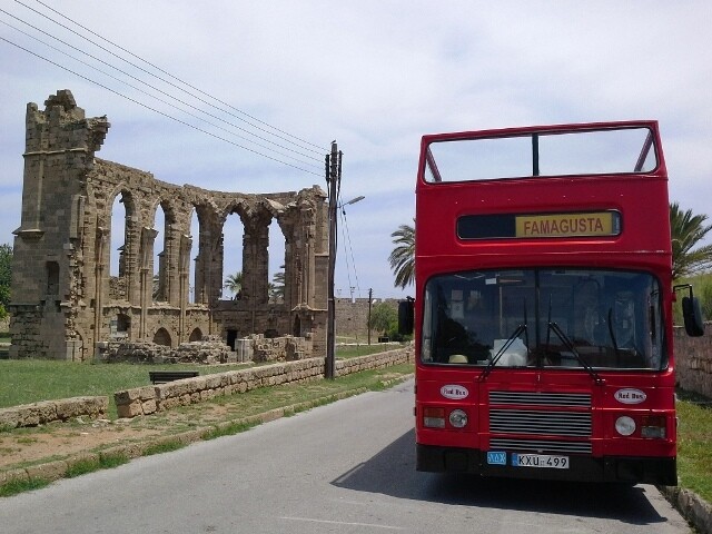 Original Red Bus Famagusta and Varosha view Tour Open Top bus from Ayia Napa Protaras