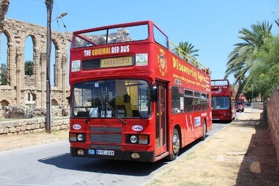 Original Red Bus Famagusta and Varosha view Tour Open Top bus from Ayia Napa Protaras