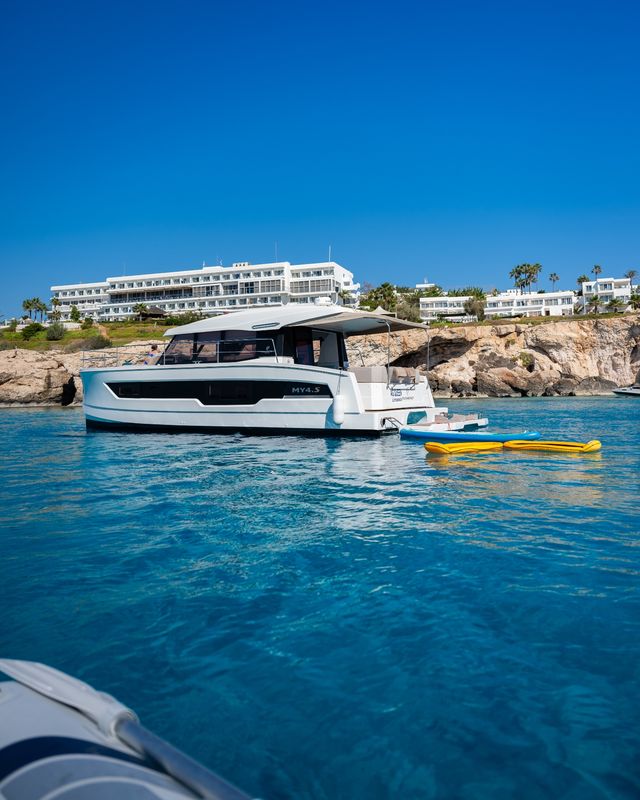Fountaine Pajot 6 hour Motor Catamaran Private Boat charter Ayia Napa