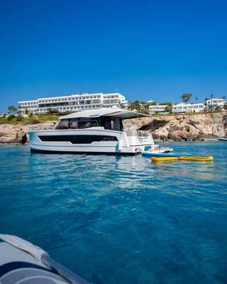Fountaine Pajot 6 hour Motor Catamaran Private Boat charter Ayia Napa
