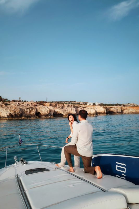 Luxury Yacht Proposal Package with Marry Me Light Letters Ayia Napa