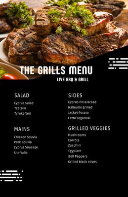 Private Catering Ayia Napa Protaras BBQ Grill Menu