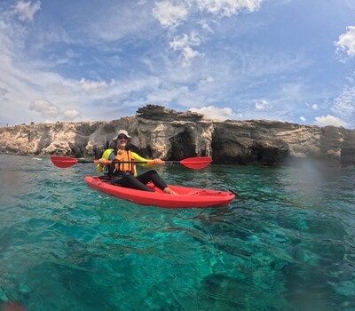 Kayaking 5 hour Private Trip Green Bay to Konnos from Larnaca