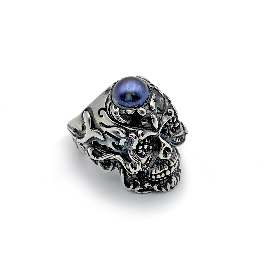 Anello Sacra Muerte Whit Pearl - Manuel Bozzi