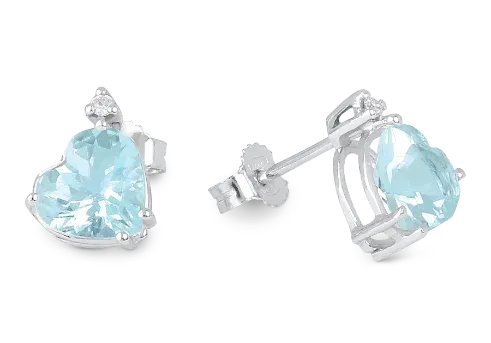 LEAH  Orecchini Oro18Kt Acquamarina Diamante