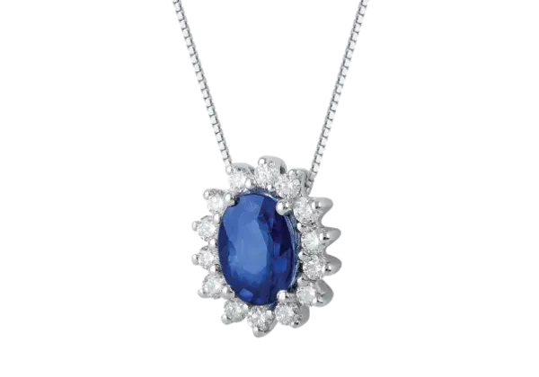 Collana in oro 18Kt Zaffiro e Diamanti