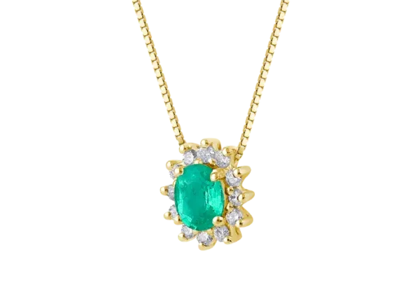 CAMILLE Collana in oro 18kt Smeraldo e Diamanti