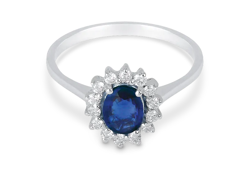 Anello in oro 18Kt Zaffiro e Diamanti