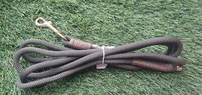 Army green rope lead with gold hardware