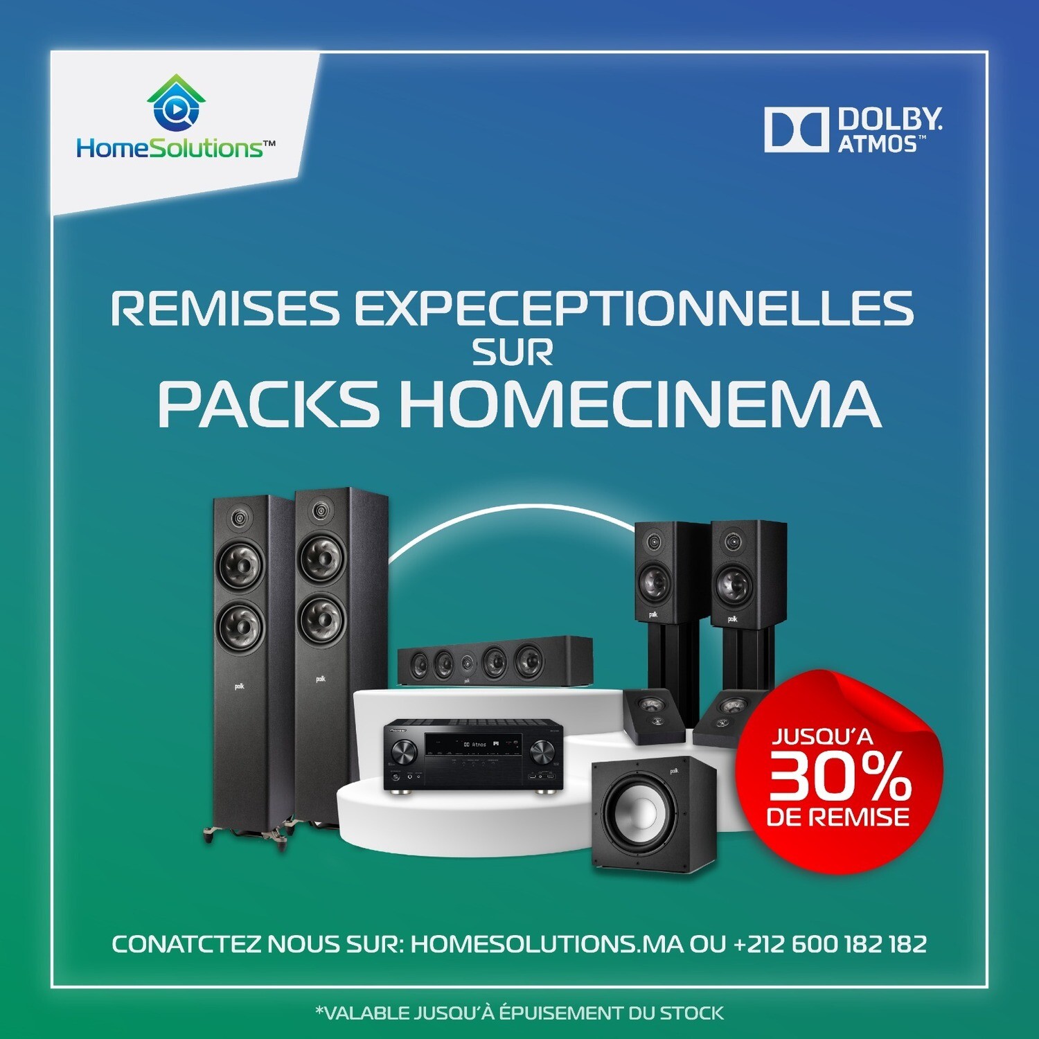 Pack Home cinéma polk 7.1 Dolby Atmos