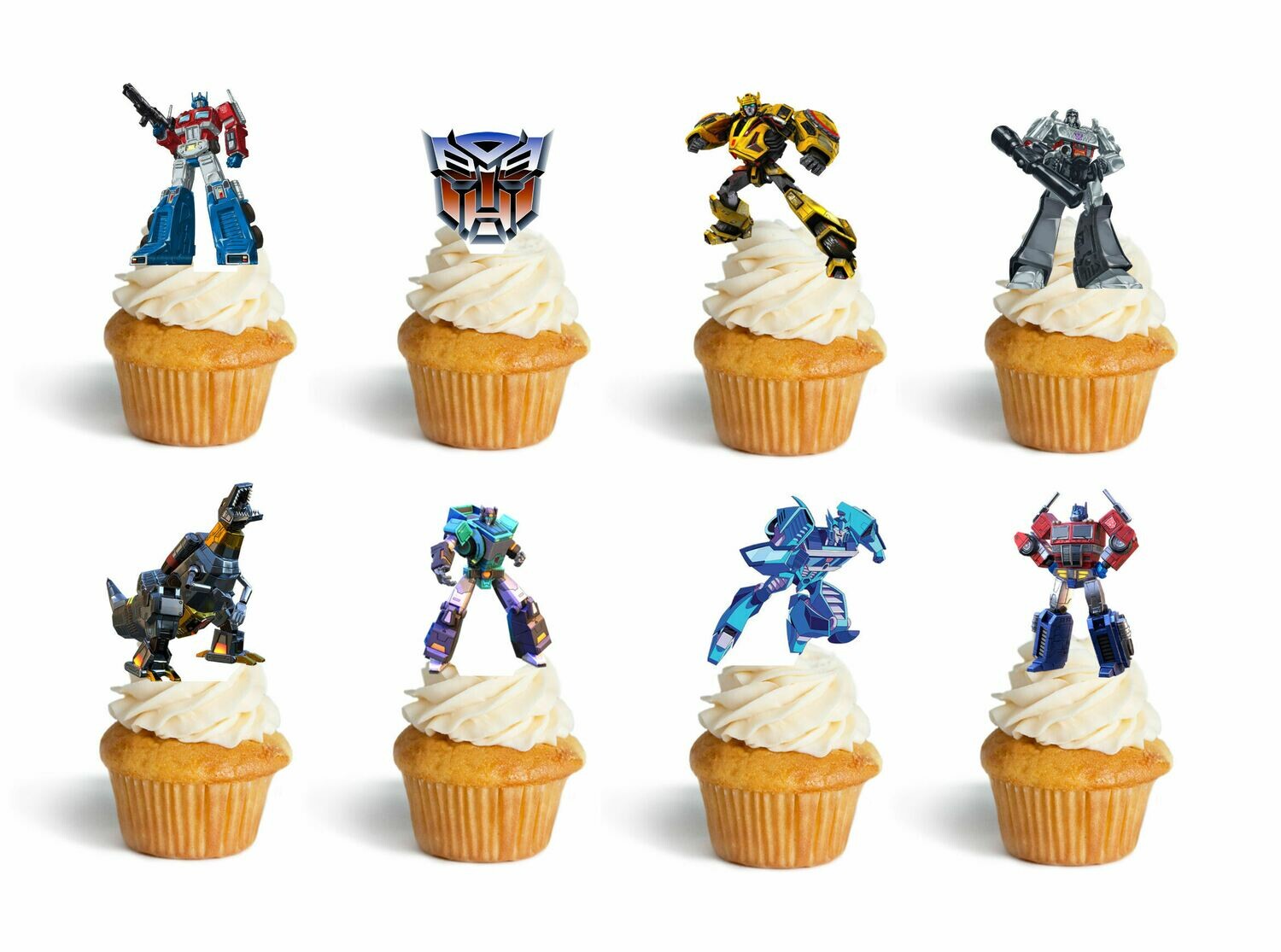 16 x Transformers Edible Stand Up Cup Cake Toppers