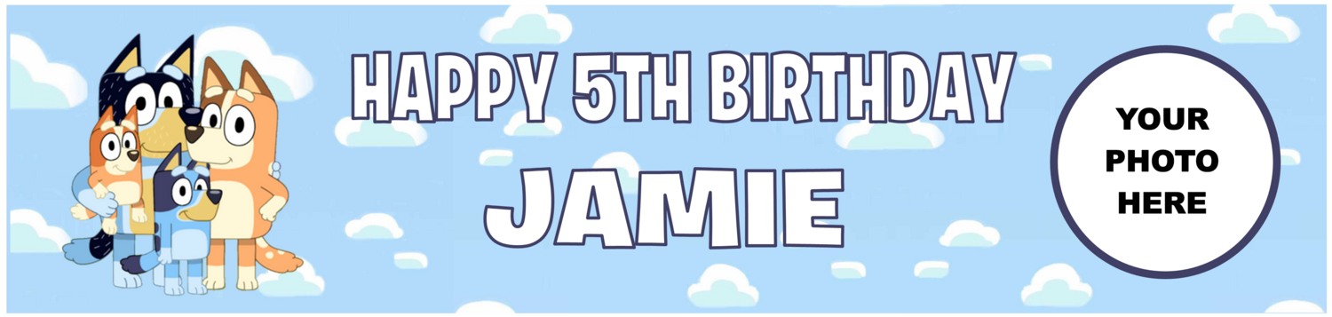 Bluey Birthday Banner with PHOTO