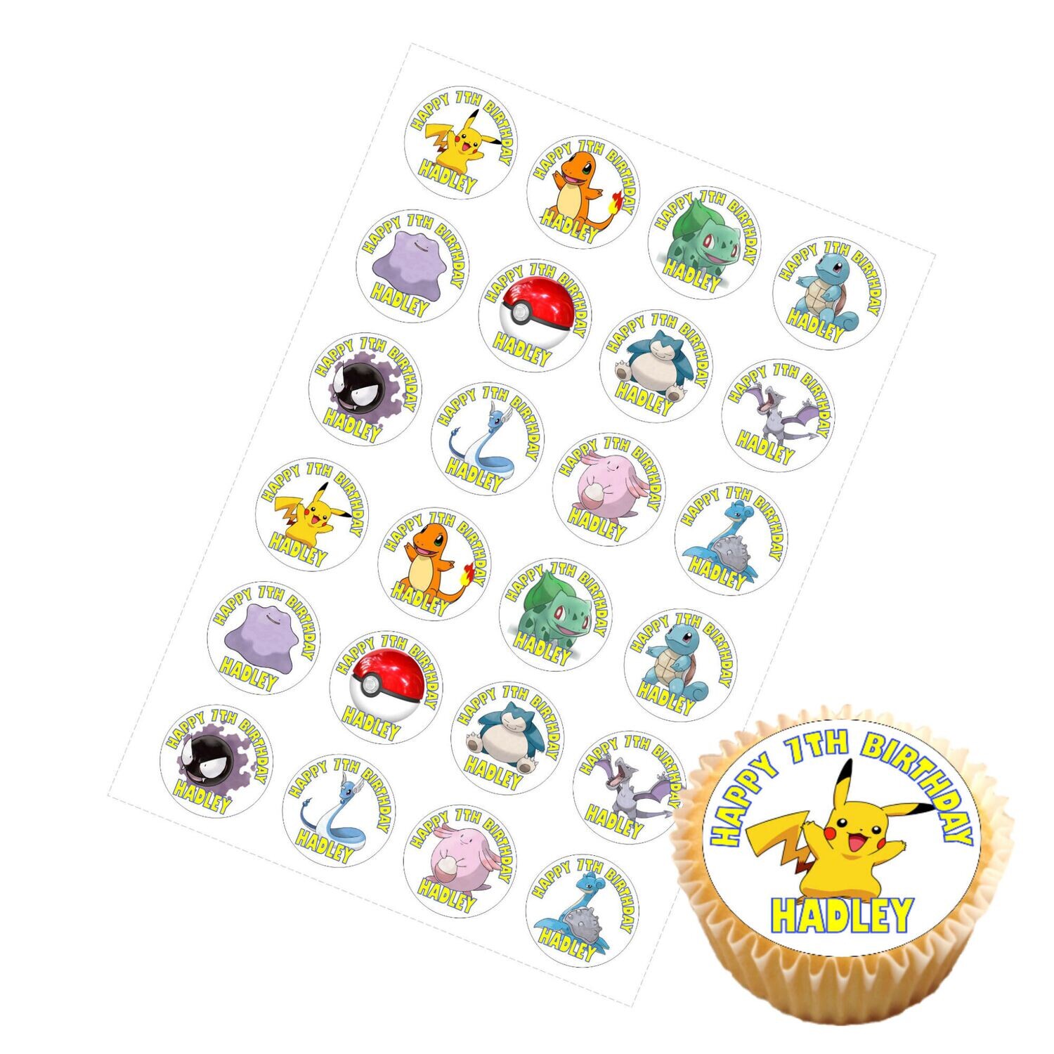 Pokemon Pre-cut CupCake Toppers
