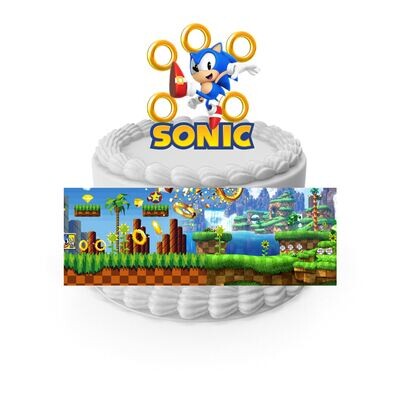 A5 Sonic Edible Icing Cake Topper – Birthday Theme, Unbranded-1160884