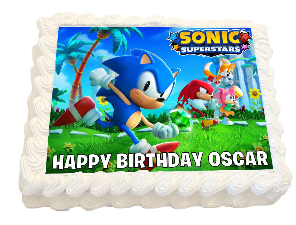 Sonic Superstars Personalised Real Icing Cake Topper