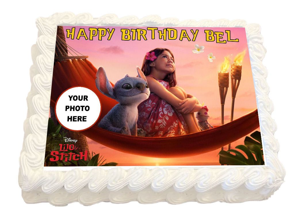 Lilo and Stitch Movie Personalised Real Icing Cake Topper with PHOTO