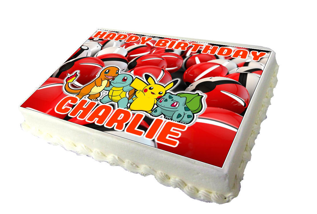 Pokemon Go Personalised Real Icing Cake Topper