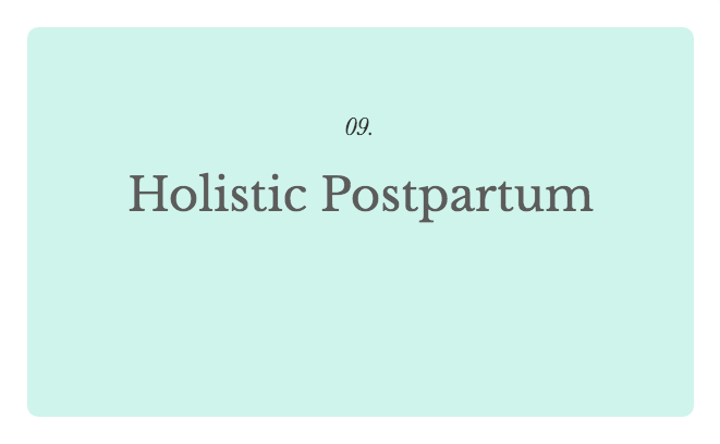 Holistic Postpartum