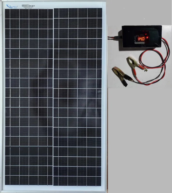 Bem SOLAR 12V CAR BATTERY CHARGER, TRICKLE CHARGER &amp; MAINTAINER WITH VOLTMETER + 40W Solar Panel
