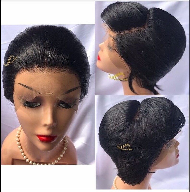 Frontal pixie cut wig
