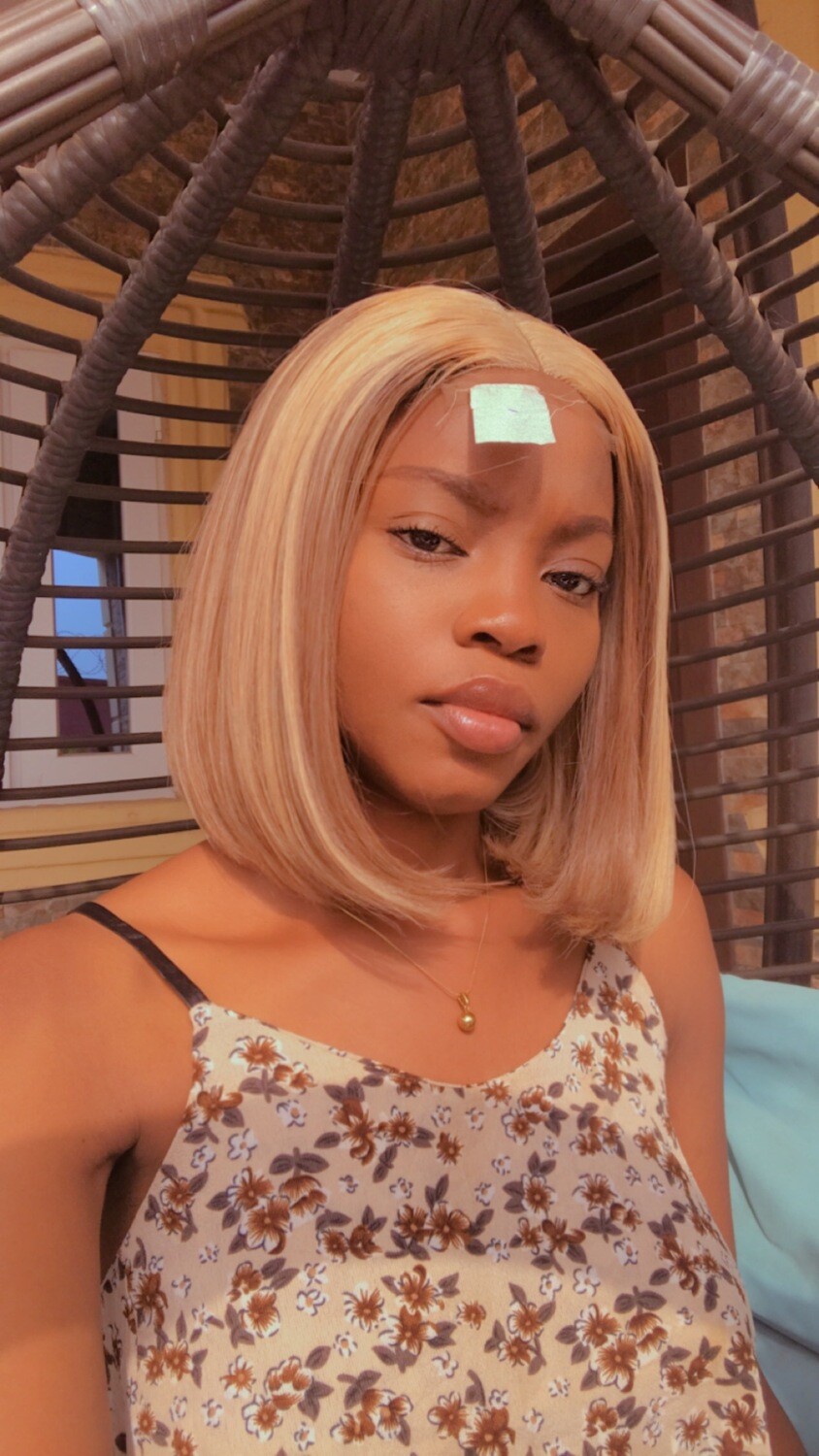 bone Straight wig... styled as bob.  
100% human hair..
Life time guaranteed if treated properly.